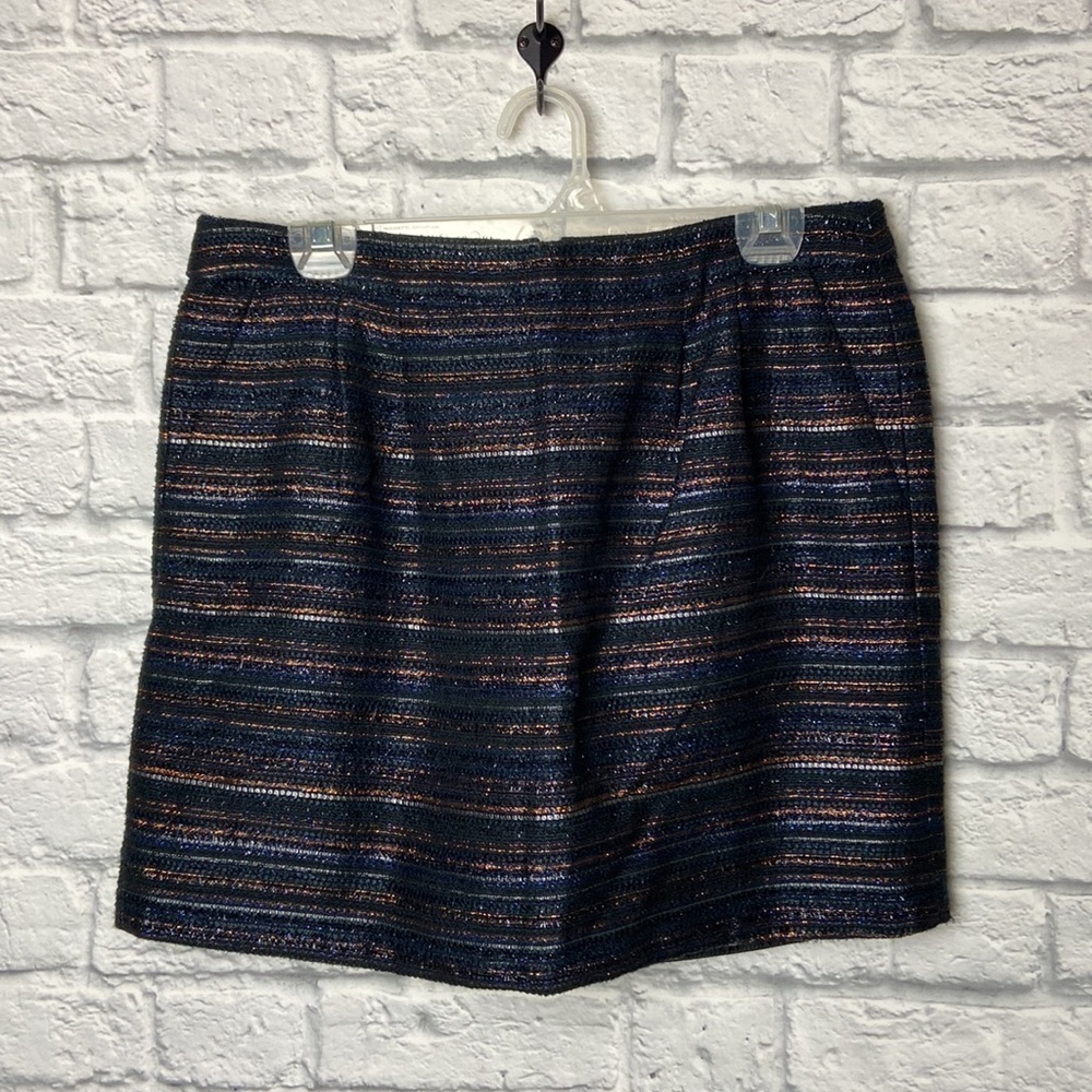 J. Crew Factory 8 Factory Metallic Stripe Tweed Mini Skirt